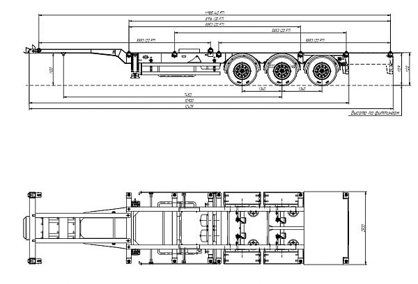 Трехосный полуприцеп-контейнеровоз Gut Trailer модель CS-453 